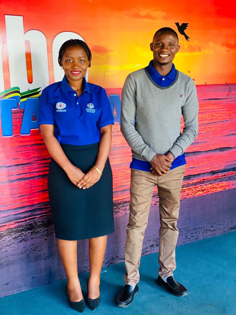 wo sustainability advocates participating in a live television broadcast inside the TBC Taifa studio for the Jambo Tanzania show.